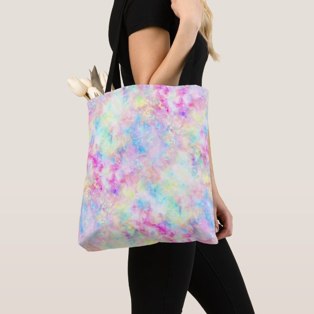 Bolso De Tela Pastel de agua de tinte de arcoiris (Detalle)