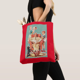 Bolso De Tela Pastel de ama de casa de la familia nuclear de los