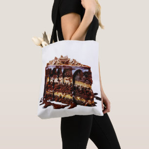 Bolso De Tela Pastel de chocolate de varias capas indulgente de