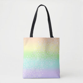 Bolso De Tela Pastel de círculos arcoiris en círculos