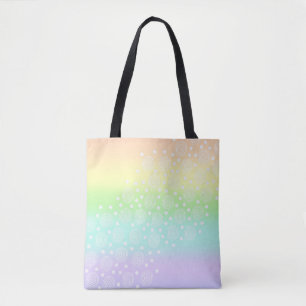Bolso De Tela Pastel de círculos arcoiris en círculos