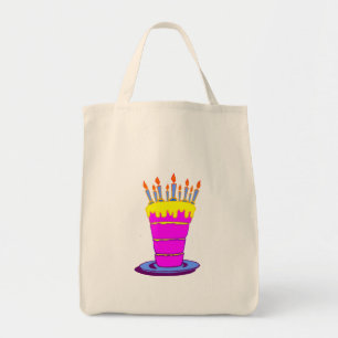 Bolso De Tela Pastel de cumpleaños rosado gigante