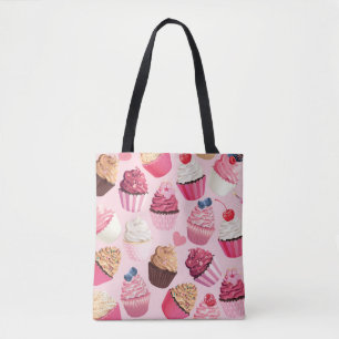 Bolso De Tela Pastel De Pastel Rosa: Patrón Vintage.