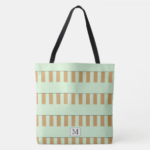 Bolso De Tela Pastel de rayas verdes en cualquier monograma de P