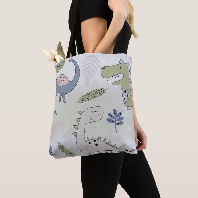Bolso De Tela Pastel Dinosaurio (Detalle)