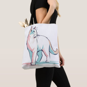 Bolso De Tela Pastel Feline Flair 