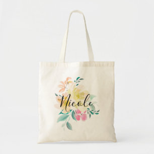Bolso De Tela Pastel Floral Bouquet personalizado