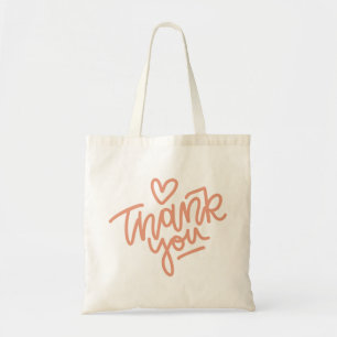 Bolso De Tela Pastel "Gracias" Texto