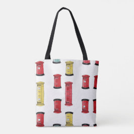 Bolso De Tela Pastel Japanese Postbox: Watercolor Crayon Style