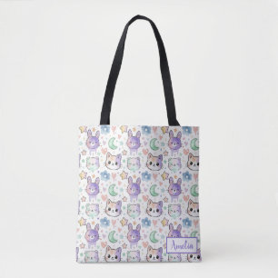 Bolso De Tela Pastel Kawaii Animal Dulce Estética Acuarela
