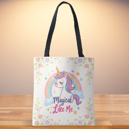 Bolso De Tela Pastel mágico de unicornio con arcoiris
