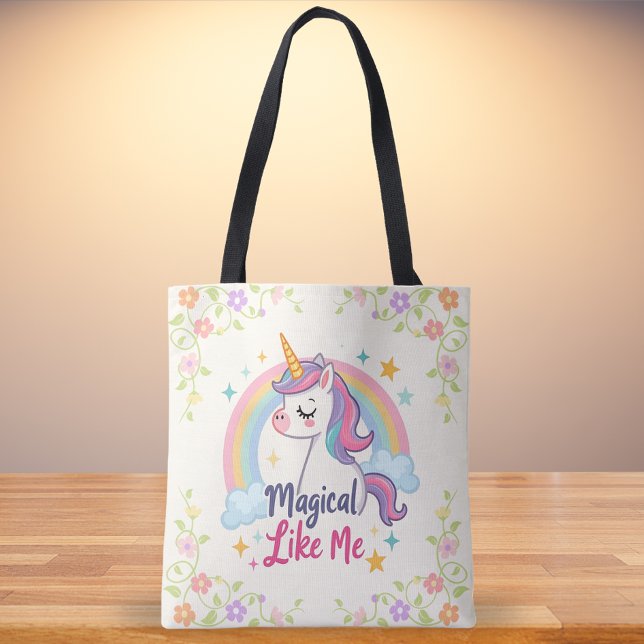 Bolso De Tela Pastel mágico de unicornio con arcoiris (Subido por el creador)