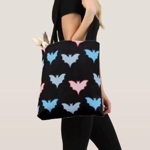 Bolso De Tela Pastel mural azul gris rosa negro Halloween