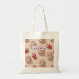 Bolso De Tela Pastel personalizado de crema de fresa dulce