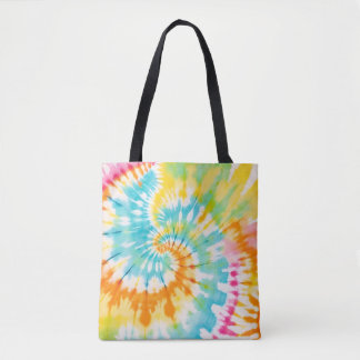 Bolso De Tela Pastel Rainbow Tie Dye Spiral Pattern