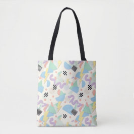 Bolso De Tela Pastel Retro Memphis Pattern Swirls