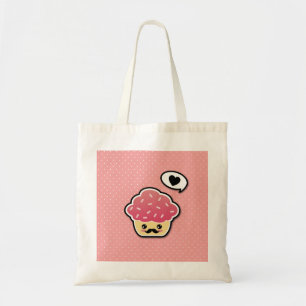 Bolso De Tela Pastel rosa de Kawaii con bigote