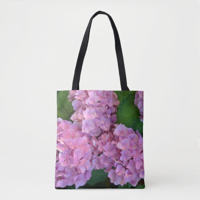 Bolso De Tela Pastel rosa Hortensia hidrangea flor (Anverso)
