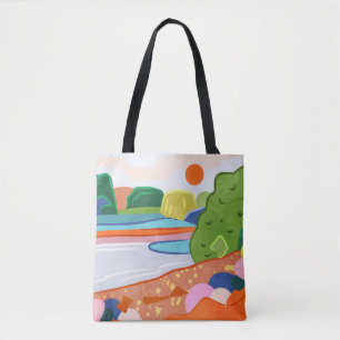 Bolso De Tela Pastel Sunset sobre el valle