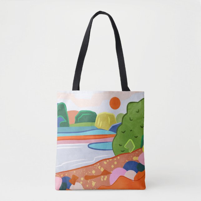 Bolso De Tela Pastel Sunset sobre el valle (Anverso)
