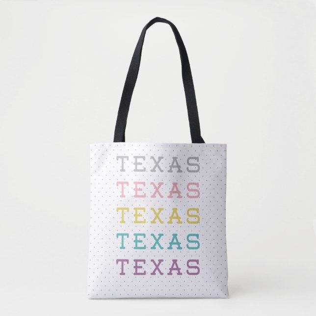 Bolso De Tela Pastel Texas, Texas, Texas (Anverso)