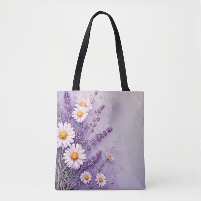 Bolso De Tela Pastel Tote Floral para uso diario (Anverso)