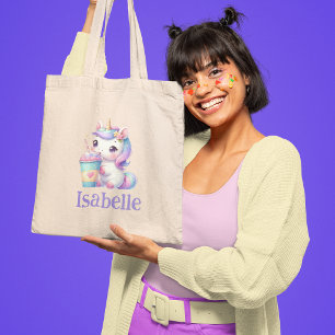 Bolso De Tela Pastel Unicorn