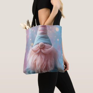Bolso De Tela Pastel Unicornio Gnome / Gonk con barba rosa fluor