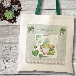 Bolso De Tela Pastel Whimsical Green Gnome Gardening Tote Bag