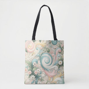Bolso De Tela Pastel Whimsy Swirls: Un sueño de verano en Cottag