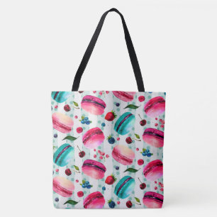 Bolso De Tela Pastelería Francesa Macarons Con Berries Y Puntos