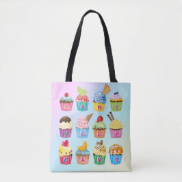 Bolso De Tela Pasteles Agregar Su Nombre Monograma Deliciosos Tr