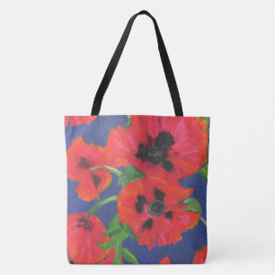 Bolso De Tela Pasteles de aceites de color rojo y negro oriental