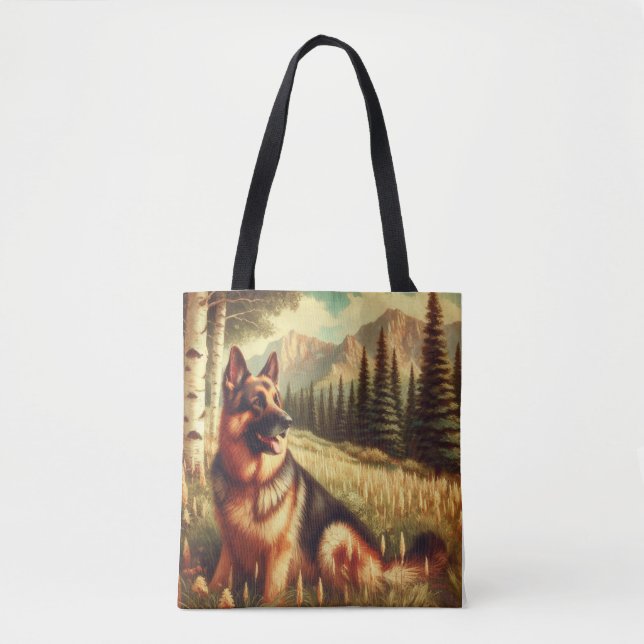Bolso De Tela Pastor Alemán (Anverso)