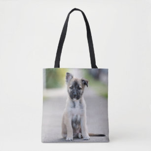 Bolso De Tela Pastor alemán cachorro al pie
