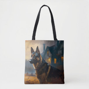 Bolso De Tela Pastor Alemán de Halloween Espantoso