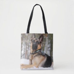 Bolso De Tela Pastor alemán en nieve