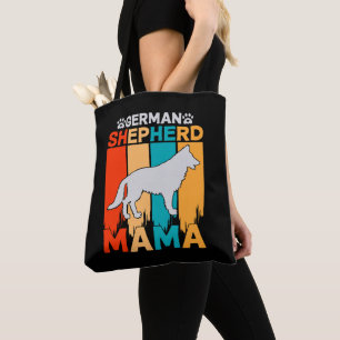 Bolso De Tela Pastor alemán MAMA, azul marrón en negro
