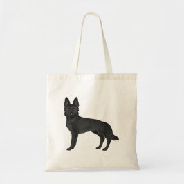 Bolso De Tela Pastor Alemán Negro Lindo Perro GSD Dibujo Animado
