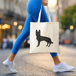 Bolso De Tela Pastor Alemán Negro Lindo Perro GSD Dibujo Animado