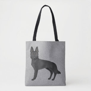 Bolso De Tela Pastor Alemán Negro Perro De Dibujos Animados Lind