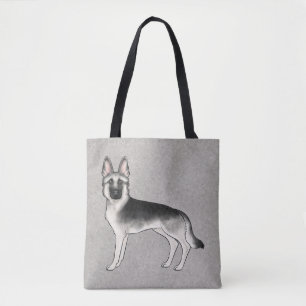 Bolso De Tela Pastor Alemán Silver Sable Perro de Dibujos Animad