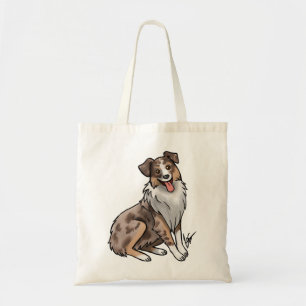 Bolso De Tela Pastor Australiano - Merle Rojo