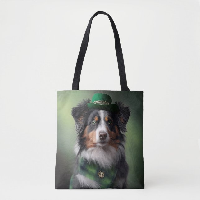 Bolso De Tela pastor australiano san patricio (Anverso)