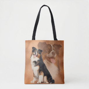 Bolso De Tela Pastor australiano tricolor negro - Aussie