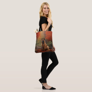 Bolso De Tela Pastor Belga en Otoño Hojas Caídas Inspiran