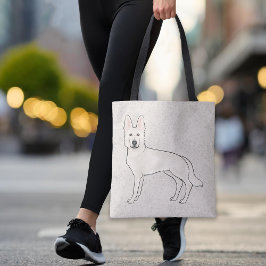Bolso De Tela Pastor blanco suizo GSD blanco Perro de dibujo ani