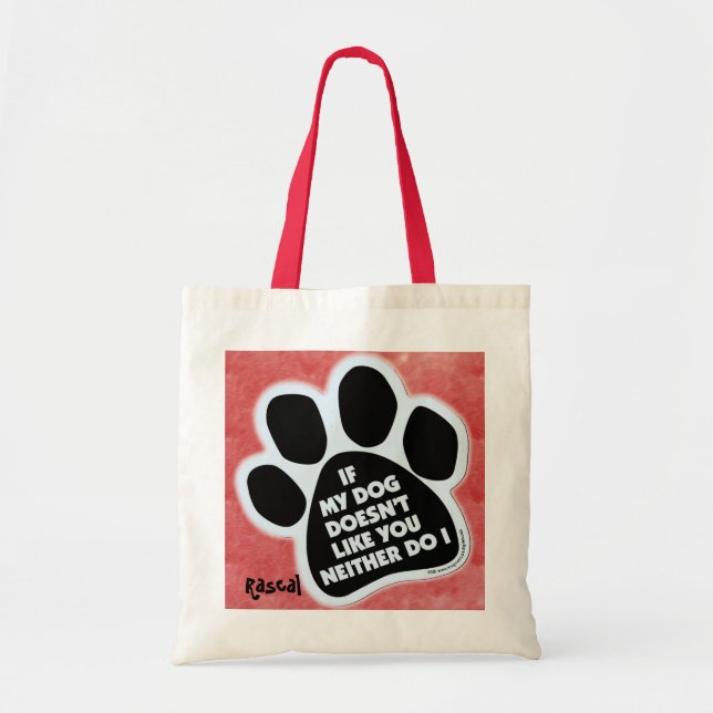 Bolso De Tela Pata de perro sobre algodón (Frente)
