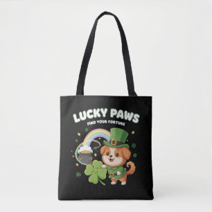 Bolso De Tela "Patas Afortunadas Cachorro del Día de San Patric