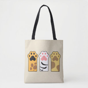 Bolso De Tela Patas de gato coloridas